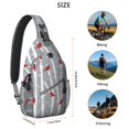 thumbnail image 5 of Sling Backpack,Gray Christmas Cardinal Bird Pattern Sling Bag with Water Bottle Holder,Waterproof Sling Bag for Men/Women with Headphone Jack for Hiking,Travel, 5 of 6