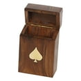 thumbnail image 3 of Kartique Playing Cards Set In Wooden Box With Brass Inlay, Classic Card Game For Family, Entertainment & Travel In Black Gold Color | For Adult - Poker, Bridge, Rummy | Playing Cards, 3 of 5