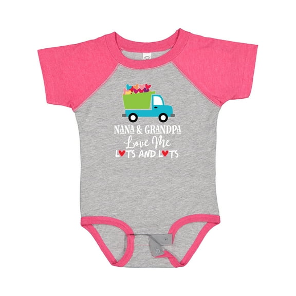 Inktastic Nana and Grandpa Love Me Valentine Truck Boys Baby Bodysuit