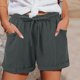 thumbnail image 1 of mfyjkho Pantalones Cortos Para Mujer, Pantalones Casuales De Lino Con Cordón Y Cintura Elástica Para Mujer, Largos Y Anchos. Pantalones Cortos Para Mujer Xxl, 1 of 8