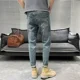 thumbnail image 4 of Pantalones vaqueros ajustados para hombre, pantalones cortos ajustados, pantalones vaqueros ajustados, pantalones vaqueros elásticos ajustados, tendencia de moda coreana 2024, 4 of 5