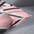 thumbnail image 3 of Set of 4 Soft Pink Throw Pillow Covers Modern Abstract Black Grey Stripes Gray White Acrylic Bold Decorative Pillow Cases Home Decor Square 20x20 Inches Pillowcases, 3 of 6