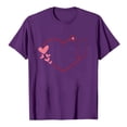 thumbnail image 4 of Chandails de la Saint-Valentin pour Femmes Col Rond Manches Courtes Mode T-Shirt à Imprimé Cœur Ample Léger Confortable Doux Blouses Vêtements de Vacances Violet m, 4 of 4