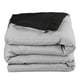 thumbnail image 2 of Edredón Dos vistas Individual Rogga Negro - Gris Perla + Protector Spring Air + Sábanas Basic + Almohada Frosty, 2 of 7