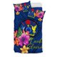 thumbnail image 5 of Juego de Ropa de Cama Polinesia - Islas Cook Juego de Funda Nórdica Floral con Foca Azul, 5 of 5
