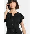 thumbnail image 3 of Time and Tru Women's and Women's Plus Double Cloth Cotton Midi Dress, Sizes XS-4X, 3 of 4