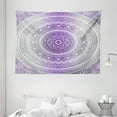 thumbnail image 1 of Grey and Purple Tapestry, Eastern Traditional of Cosmos Pattern Zen Boho Ombre Mandala Design Print, Wall Hanging for Bedroom Living Room Dorm Decor, 80W X 60L Inches, Purple White, by Ambesonne, 1 of 2