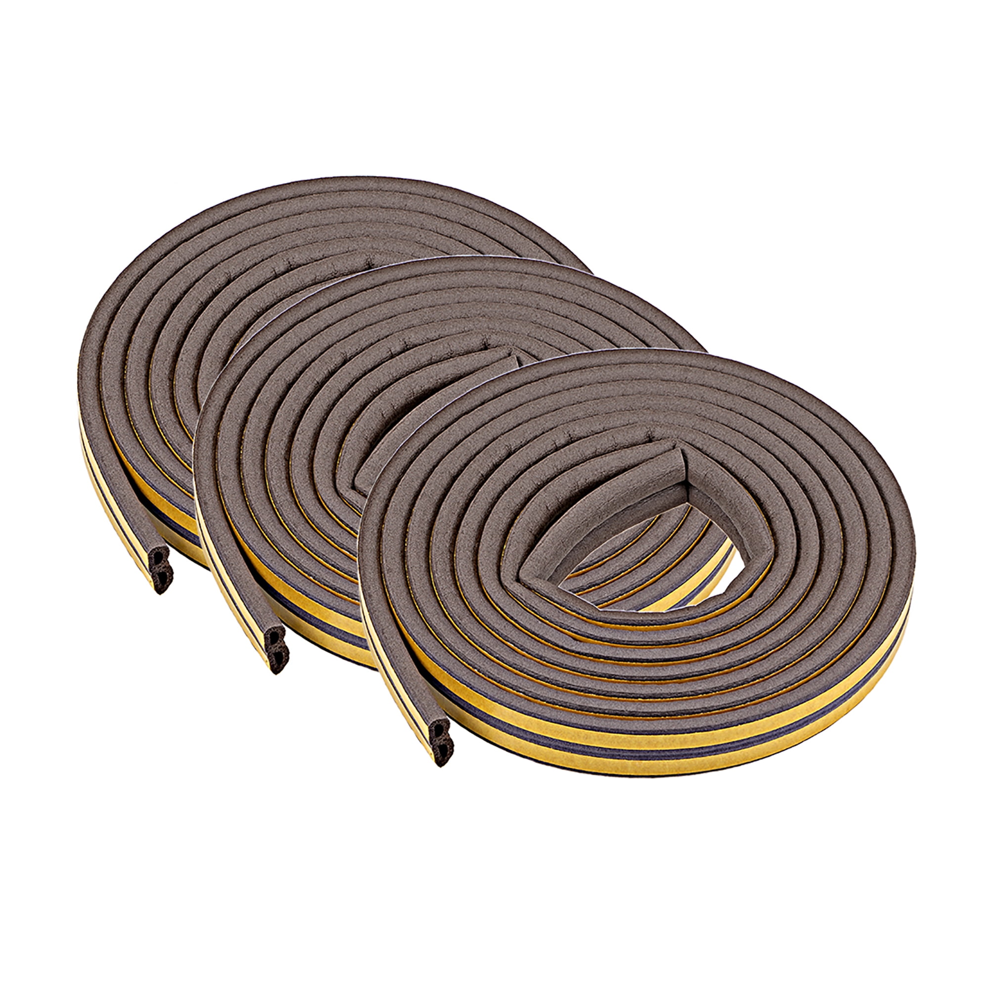 Foam Tape Adhesive Weather Stripping 9mm Wide 6mm Thick 2.5 Meters Long Brown, 3Pcs Walmart