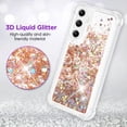 thumbnail image 2 of for Samsung Galaxy A35 Case, Shockproof Clear TPU Liquid Glitter Case with 1 Screen Protector, Bling Gold Glitters Case for Samsung A35 for Women, 2 of 7