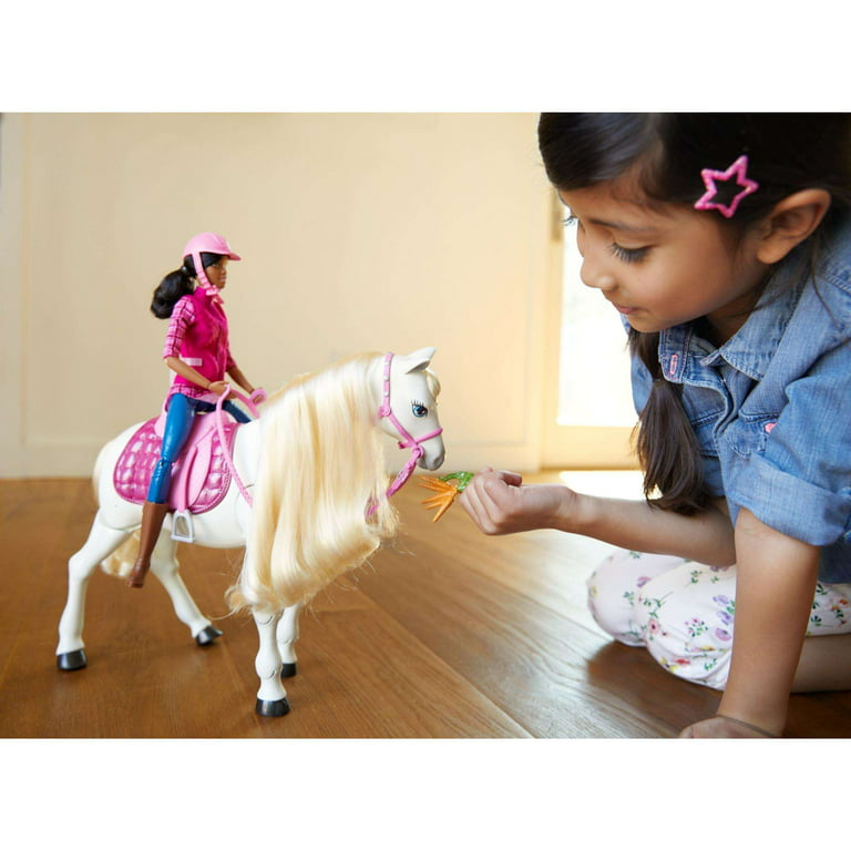 Barbie DreamHorse & Brunette Toy with 30+ Reactions Walmart.com