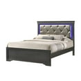 thumbnail image 5 of Brooklyn Modern Queen Size LED Bed made with Wood in Gray, 5 of 6