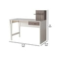 thumbnail image 5 of Wooden Desk with 1 Drawer and Side Shelf, Cream and Brown, 5 of 5