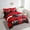 Black Red, variant on Twin Comforter Set 7 Pieces, All Season Reversible Bed in a Bag Twin, Ultra Soft Twin Bedding Set with Ice Hockey Comforter, Flat Sheet, Fitted Sheet, Pillowcases, Pillow Shams,Montreal