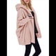 thumbnail image 2 of Chaqueta con Capucha y Cuello en V de Larga de Color Liso para Mujer, Informal, Holgada, de Felpa, Sin Botones. Rosa 5XL, 2 of 7