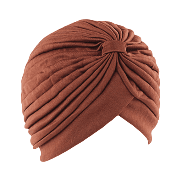 Brown Headband for Women 1 Stretch Turbans Pleated Headwraps Assorted Colors Head Hair Solid Head Coverings for Women Girls Sleeping Head Accessories