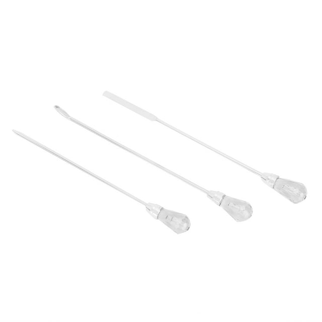 uds cuchara en polvo barra agitadora aguja de burbuja DIY Gel acrílico brillo polvo mezcla joyería herramientas para hacer blanco