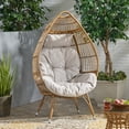 thumbnail image 2 of GDF Studio Kabella Outdoor Wicker Teardrop Chair with Cushion, Beige and Light Brown, 2 of 11
