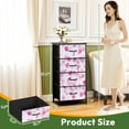 thumbnail image 2 of 4 Drawer Vertical Storage Dresser Handmade decorative flowers butterflies with Wood Top Fabric Pull Drawers, 2 of 8