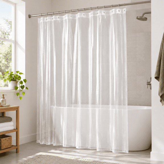 Clear 32"W x 72"L (Pack of 1) PEVA Stall Shower Curtain Liner for Bathroom