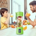 thumbnail image 5 of Xecvkr USB Rechargeable Portable Blender with 6 Blades, 380ml Personal Smoothie Maker, Mini Juicer Cup for Shakes and Fruits, Sports Travel Handheld Mixer, 5 of 7