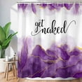 thumbnail image 2 of Get Naked Purple Shower Curtain, Golden Purple Marble Texture Shower Curtain Sets, Abstract Watercolor Modern Bathroom Curtain with Hooks Waterproof Fabric Decor, 72X84IN, 2 of 3