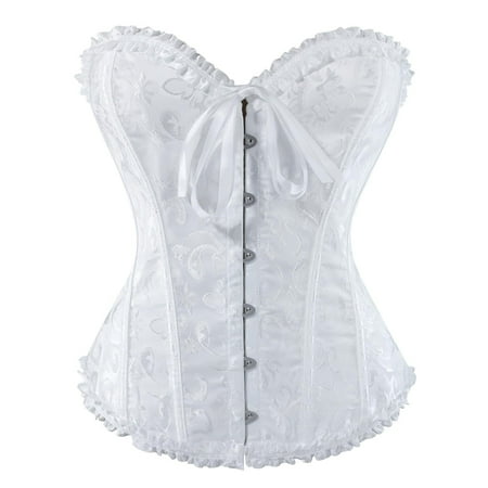 Renaissance Corset Lingerie for Women Plus Size Lace Up Overbust Bustier Shapewear Costume Top