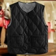 thumbnail image 2 of Tanhomme Women's Fleece Lined Quilted Vest,Lightweight Zip Padded Gilet Women Winter Simple Solid Color Pattern Down Cotton Vest With Pockets, 2 of 6
