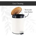 thumbnail image 4 of White Trash Can with Bamboo Lid and Pedal, 2.5L Capacity, 4 of 7
