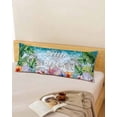 thumbnail image 5 of Summer Green Palm Leaf Body Pillow Cover 20 x 54 Inch Decorative Pillow Cover Beach Ocean Floral Starfish Conch Lumbar Pillowcase Seasonal Rectangle Cushion Case for Couch Sofa Bed Living Room, 5 of 7
