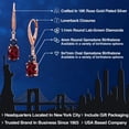 thumbnail image 2 of Gem Stone King 18K Rose Gold Plated Silver Red Rhodolite Garnet and Blue Sapphire Dangle Earrings for Women with Lab Grown Diamond (4.73 Cttw, Oval 9X7MM), 2 of 6