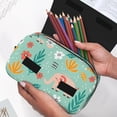 thumbnail image 6 of Sikiie Elephant and Flowers Print Flip Double-layer Pencil Case, All-purpose Stationery Bag for Study and Office, Zipper Design, Unisex, 6 of 7