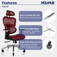 thumbnail image 3 of Nouhaus Ergo3D Ergonomic Office Chair Lumbar Support Mesh Office Chair with 4D Adjustable Armrest, Adjustable Headrest and Wheels, Mesh High Back Home Office Desk Chairs(Burgundy), 3 of 7