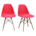 thumbnail image 1 of ViscoLogic PRAGUE Eames Style Eiffel Side Dining Chairs, Red (Set of 2), 1 of 3