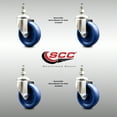 thumbnail image 2 of 4 Inch 316SS Solid Polyurethane Wheel Swivel 3/8 Inch Threaded Stem Caster Set, 2 of 2