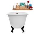 thumbnail image 4 of 53" Cast Iron R5460BL-BNK Soaking Clawfoot Tub and Tray with External Drain in Brushed Nickel and Matte Black Clawfeet, 4 of 9