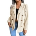 thumbnail image 2 of Mujeres Clásico Color Sólido Pana Manga Larga Botón Casual Blazer Chaqueta Tops Abrigo Pompotops qwe17503, 2 of 9