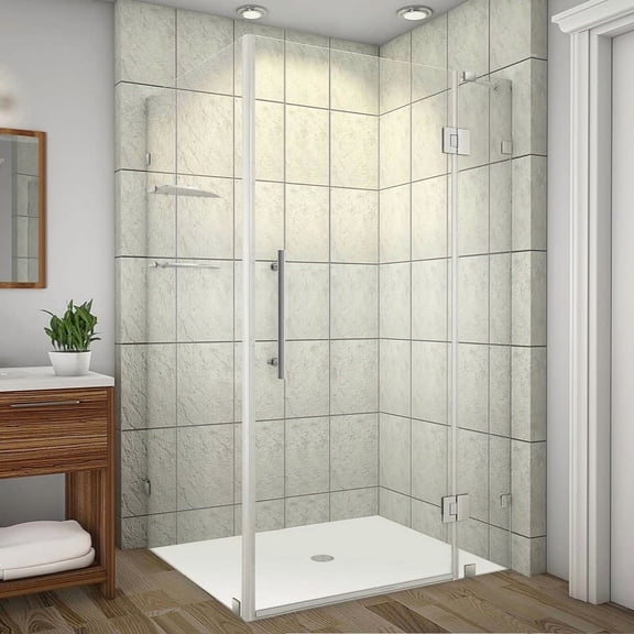 Aston SEN992-CH-5432-10 72" High X 54" Wide X 32" Deep Hinged Frameless Shower Enclosure -