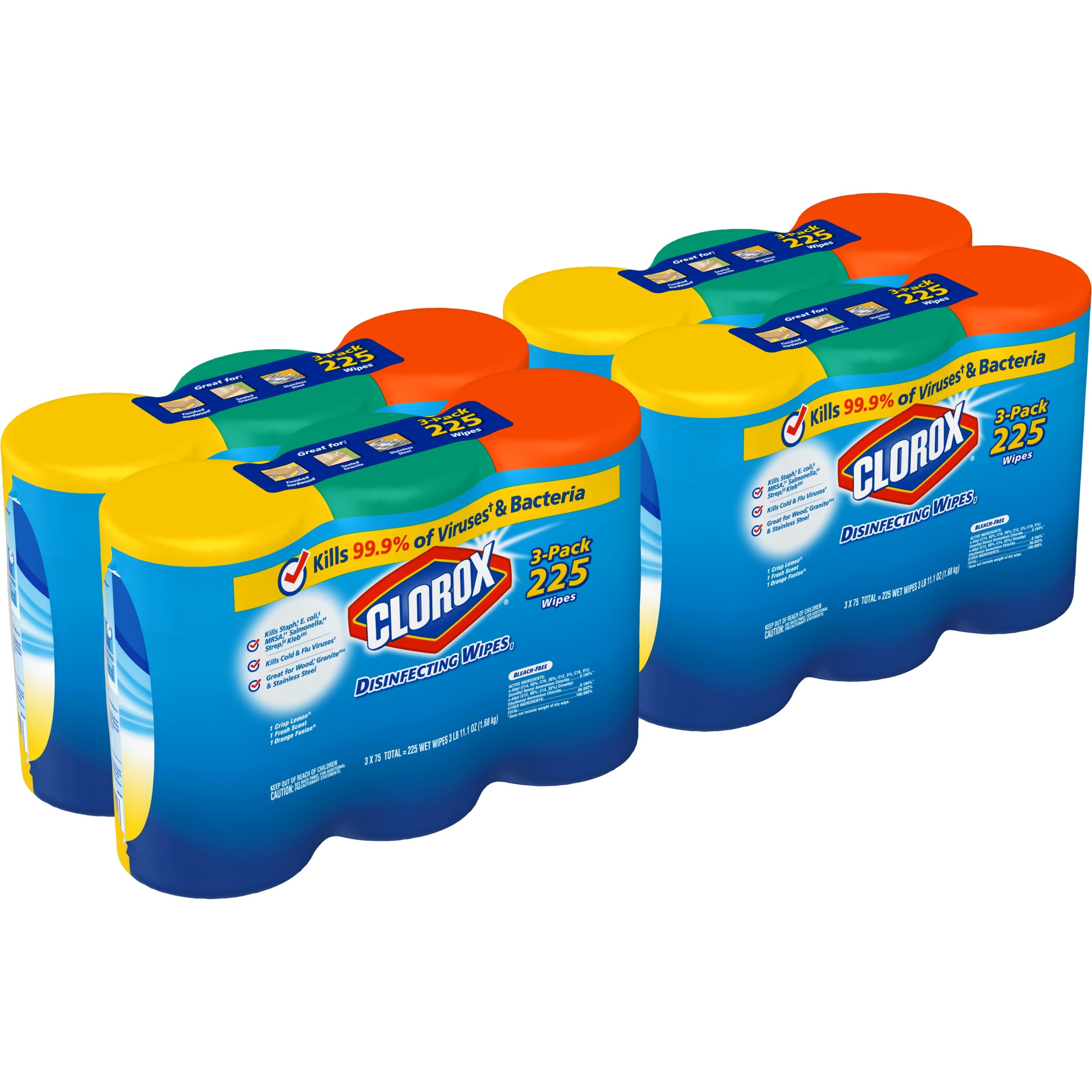 Clorox Disinfecting Wipes Value Pack, Bleach Free Cleaning Wipes - 75 Count Each (Pack Of 3) / Clorox 75 Count Crisp Lemon Scent And Fresh Scent Bleach Free Disinfecting Wipes 2 Pack 4460001599 The Home Depot
