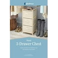 thumbnail image 2 of Whitmor Commode en Bois 3 Tiroirs - Design Compact - Bacs en Tissu Amovibles - Pin Naturel, 2 of 6