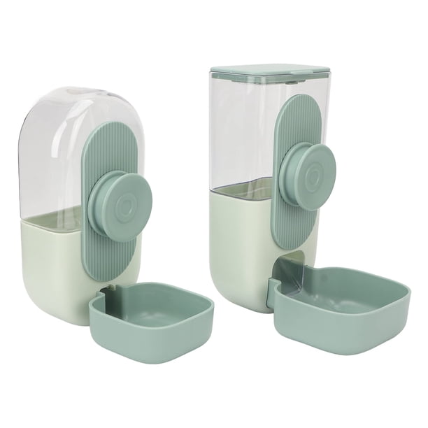 Dispensador de agua para comida colgante automático para perros jaula para gatos con cuenco para mascotas menta verde
