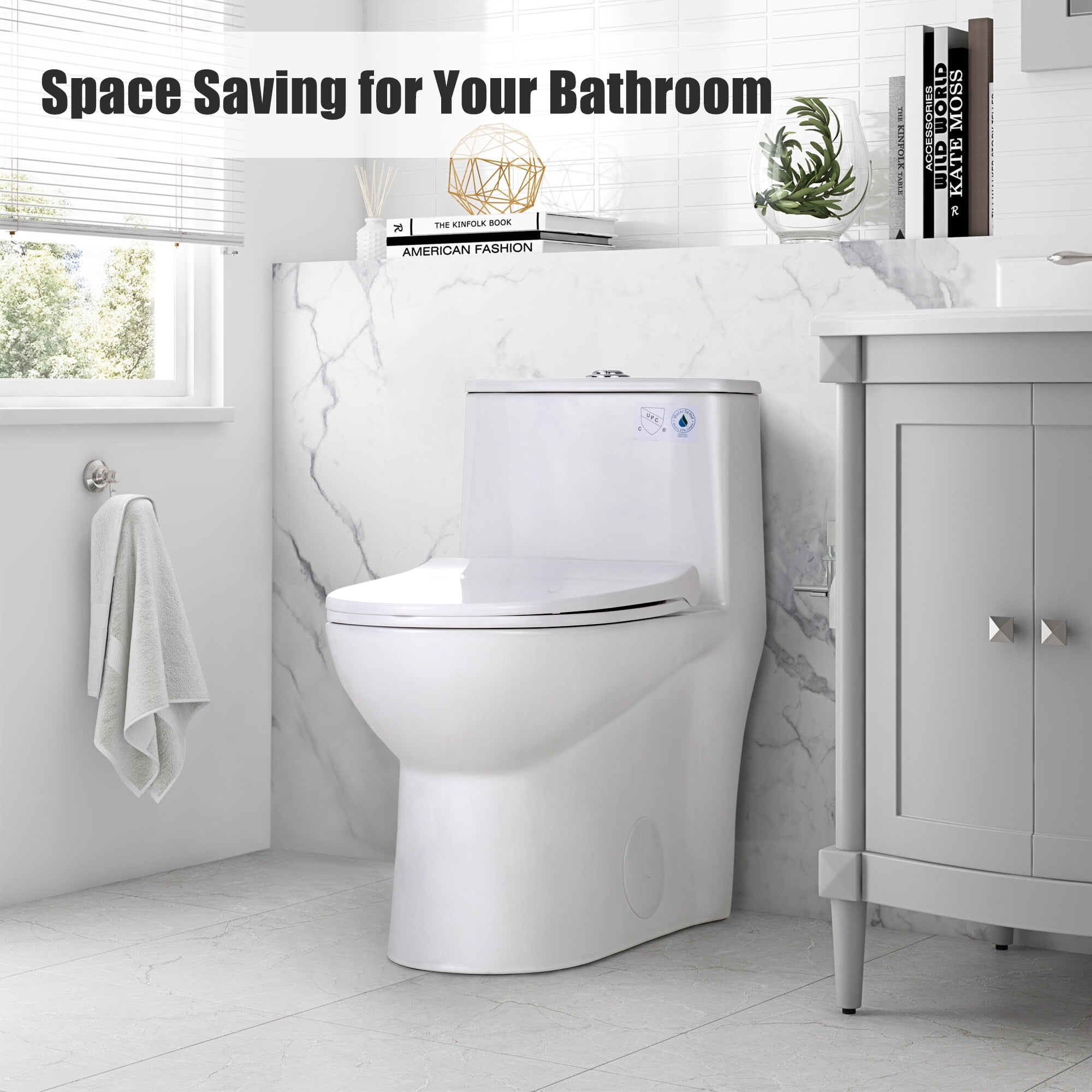 TT001 One-Piece Toilets for Bathrooms 1.6 GPF Dual Flush