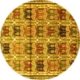 thumbnail image 1 of Ahgly Company Machine Washable Indoor Round Persian Yellow Traditional Area Rugs, 8' Round, 1 of 4
