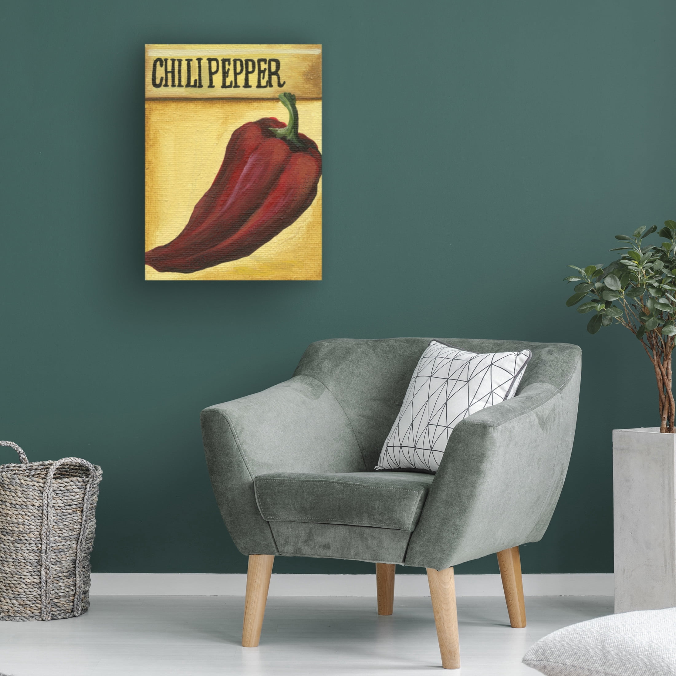 Canvas Wall Art - Debbi Wetzel 'Seed Packets 25 - Chili Pepper' Wall Art for Living Room, Bedroom, or Office Décor by Trademark Fine Art - 14 x 19 Inches