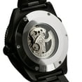 thumbnail image 3 of New Mens Mechancial Wrist Watch  Black Leather Crystal Face Stainless Steel Band, 3 of 7