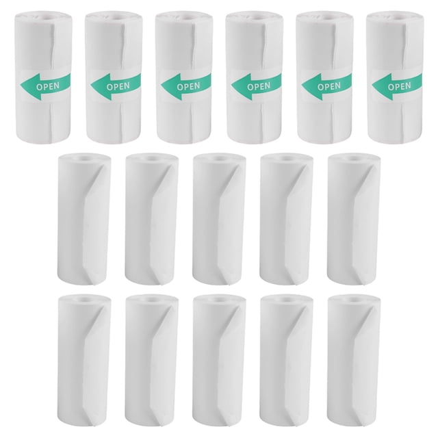 16 Rollos de Mini Papel para Impresora TéRmica, Incluidos 6 Adhesivo TéRmico y 10 Normal, 57 X 25 Mm