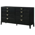thumbnail image 3 of Jack Dresser, 8 Drawers, Gold Tone Metal Handles, Wire Brushed Black Wood, 3 of 6