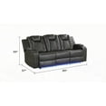 thumbnail image 6 of Modern Gray Faux Leather Power Reclining Sofa for Living Room (220×80×75cm), 6 of 6