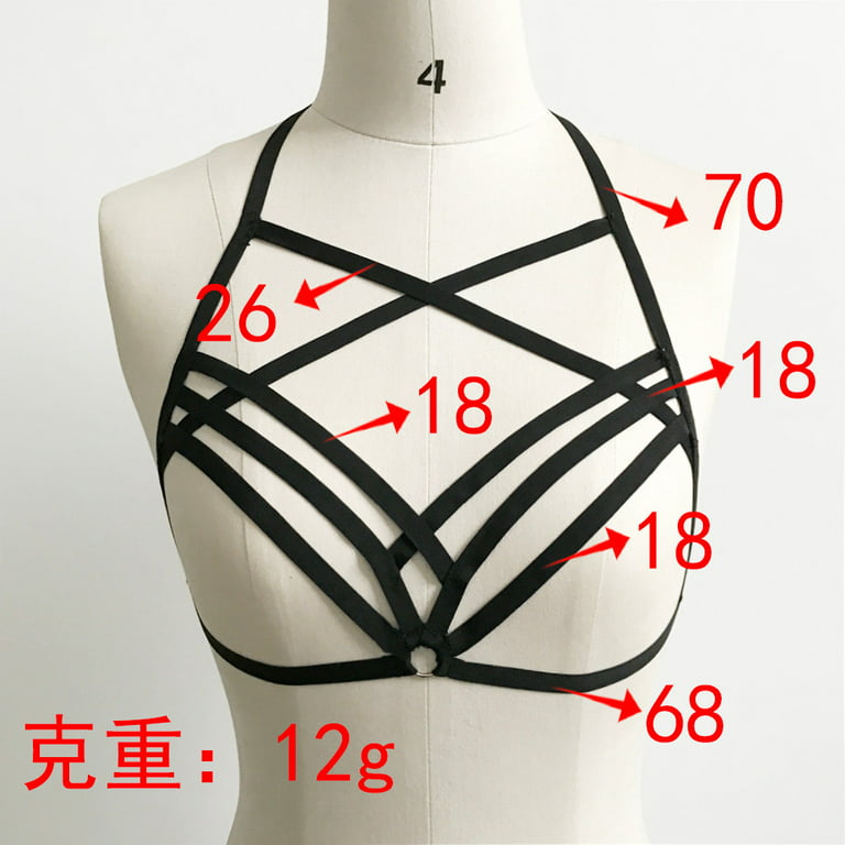Lingerie for Women Hollow Out Elastic Cage Bra Bandage Strappy Halter Bra  Bustier Top Underwear