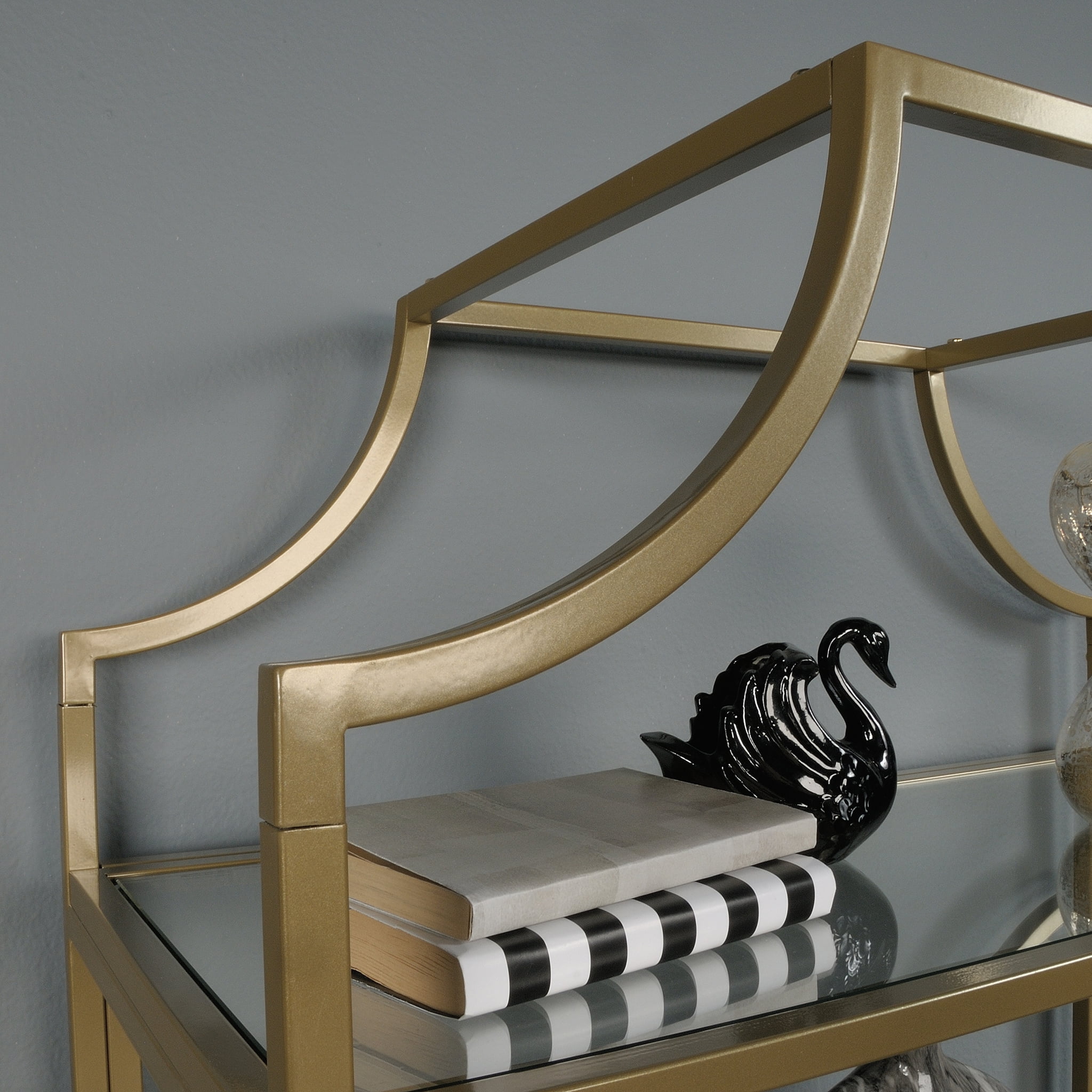 Better Homes & Gardens Nola 5-Shelf Etagere Bookcase, Gold photo 7