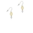 thumbnail image 2 of Delight Jewelry Silvertone Super Mini Simple Cross Goldtone Leaf French Earrings, 2 of 4